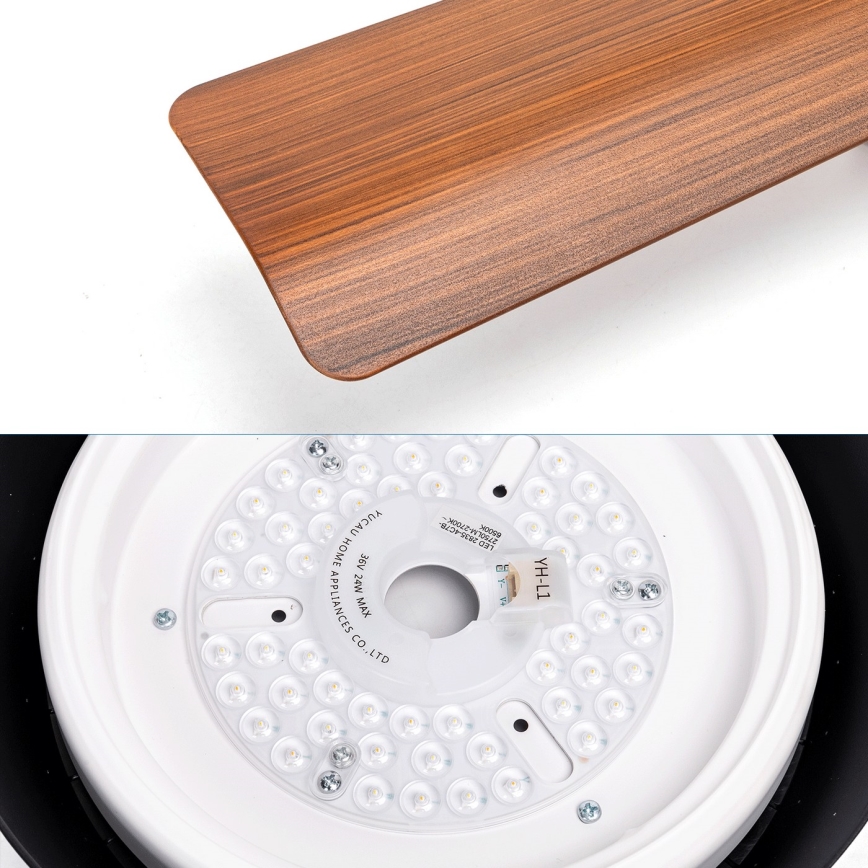 Aigostar - LED Reguliuojamas lubinis ventiliatorius LED/24W/230V 2700-6500K 132cm + nuotolinio valdymo pultas
