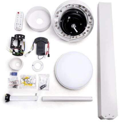 Aigostar - LED Reguliuojamas lubinis ventiliatorius LED/24W/230V 2700-6500K diametras 165 cm + nuotolinio valdymo pultas balta