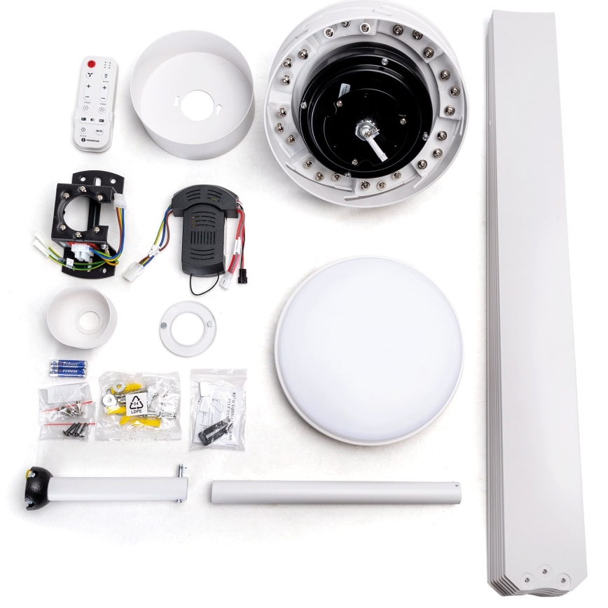Aigostar - LED Reguliuojamas lubinis ventiliatorius LED/24W/230V 2700-6500K diametras 165 cm + nuotolinio valdymo pultas balta