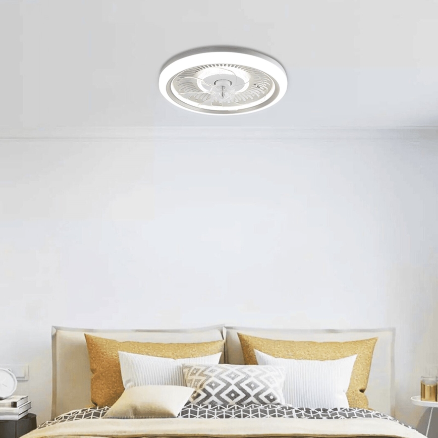Aigostar - LED Reguliuojamas lubinis ventiliatorius LED/40W/230V 2700/4000/6500K diametras 50 cm + nuotolinio valdymo pultas balta