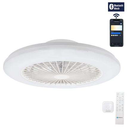 Aigostar - LED Pritemdomas lubinis šviestuvas su ventiliatoriumi LED/40W/230V 2700-6500K diametras 48,5 cm balta + nuotolinio valdymo pultas