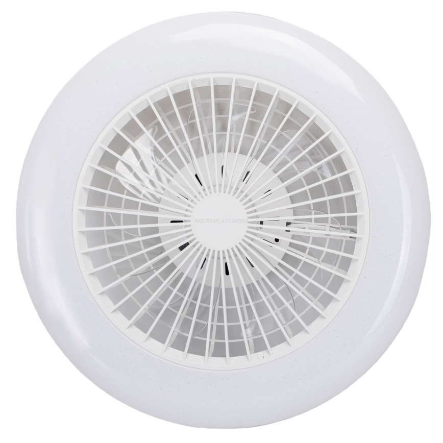 Aigostar - LED Pritemdomas lubinis šviestuvas su ventiliatoriumi LED/40W/230V 2700-6500K diametras 48,5 cm balta + nuotolinio valdymo pultas