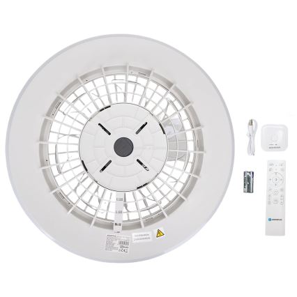 Aigostar - LED Pritemdomas lubinis šviestuvas su ventiliatoriumi LED/40W/230V 2700-6500K diametras 48,5 cm balta + nuotolinio valdymo pultas