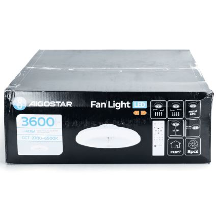 Aigostar - LED Reguliuojamas lubinis ventiliatorius LED/40W/230V 2700-6500K diametras 48 cm + nuotolinio valdymo pultas balta