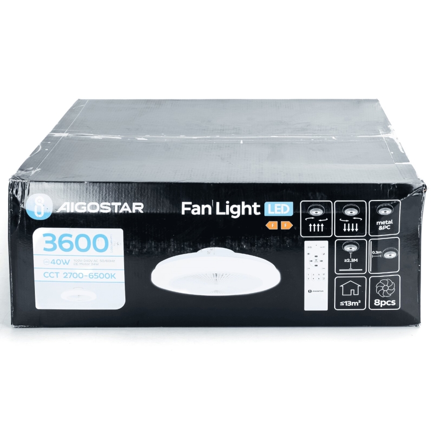 Aigostar - LED Reguliuojamas lubinis ventiliatorius LED/40W/230V 2700-6500K diametras 48 cm + nuotolinio valdymo pultas balta