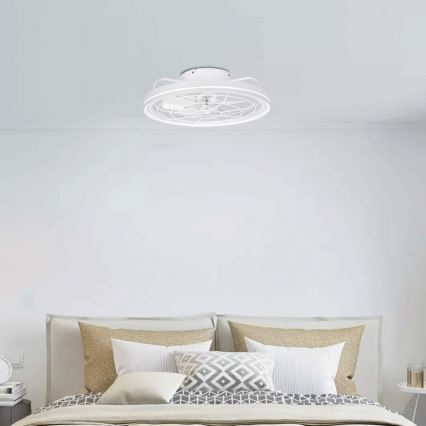 Aigostar - LED Reguliuojamas lubinis ventiliatorius LED/40W/230V 2700-6500K diametras 48 cm + nuotolinio valdymo pultas balta