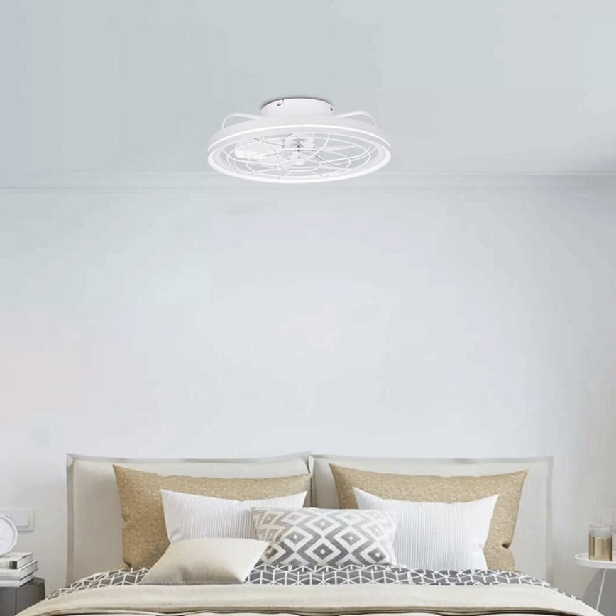 Aigostar - LED Reguliuojamas lubinis ventiliatorius LED/40W/230V 2700-6500K diametras 48 cm + nuotolinio valdymo pultas balta