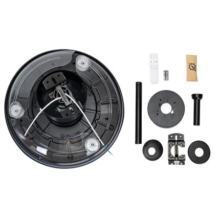 Aigostar - LED Reguliuojamas lubinis ventiliatorius LED/50W/230V 2700-6500K 106cm juoda + nuotolinio valdymo pultas