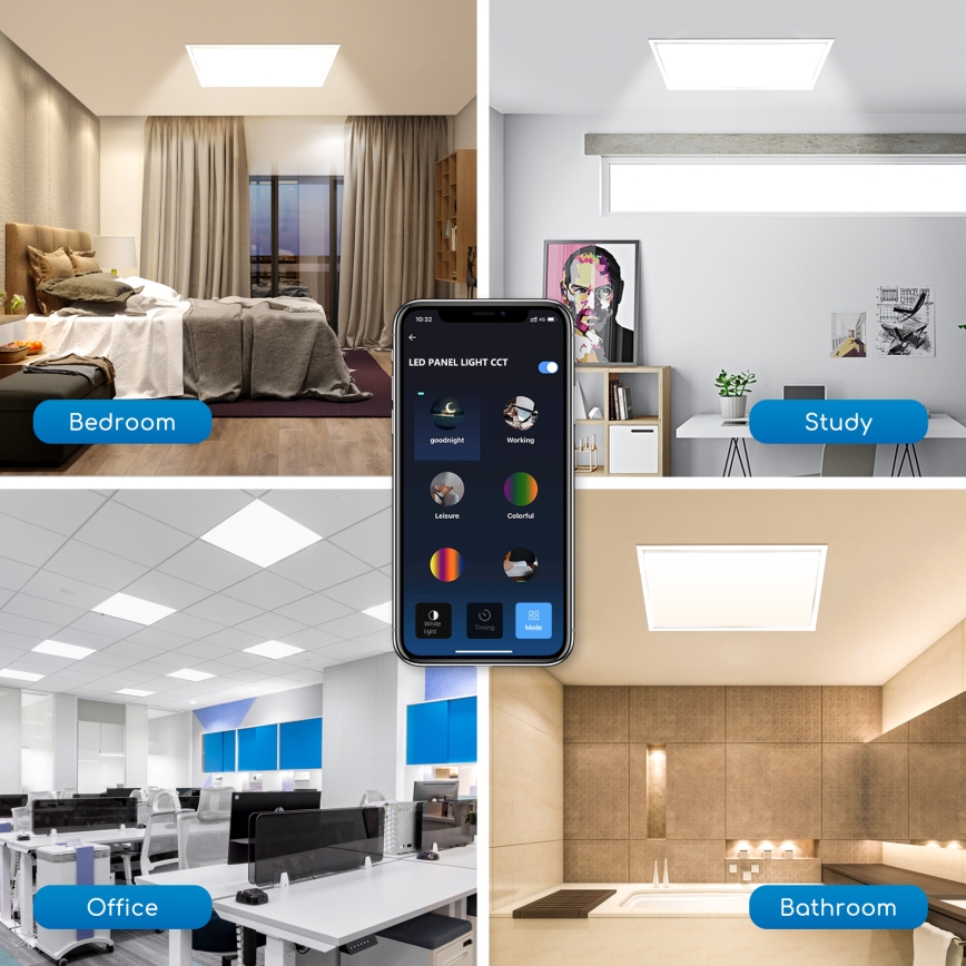 Aigostar - LED reguliuojamas įmontuojamas šviestuvas 32W/230V Wi-Fi 60x60 cm