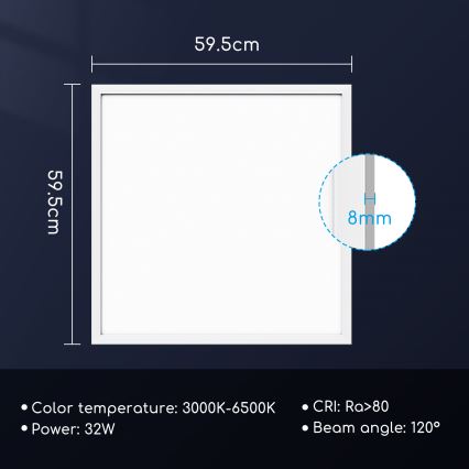 Aigostar - LED reguliuojamas įmontuojamas šviestuvas 32W/230V Wi-Fi 60x60 cm