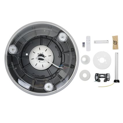 Aigostar - lubinis ventiliatorius su reguliuojamu LED apšvietimu LED/50W/230V 2700-6500K skers. 106cm balta + nuotolinis valdymas