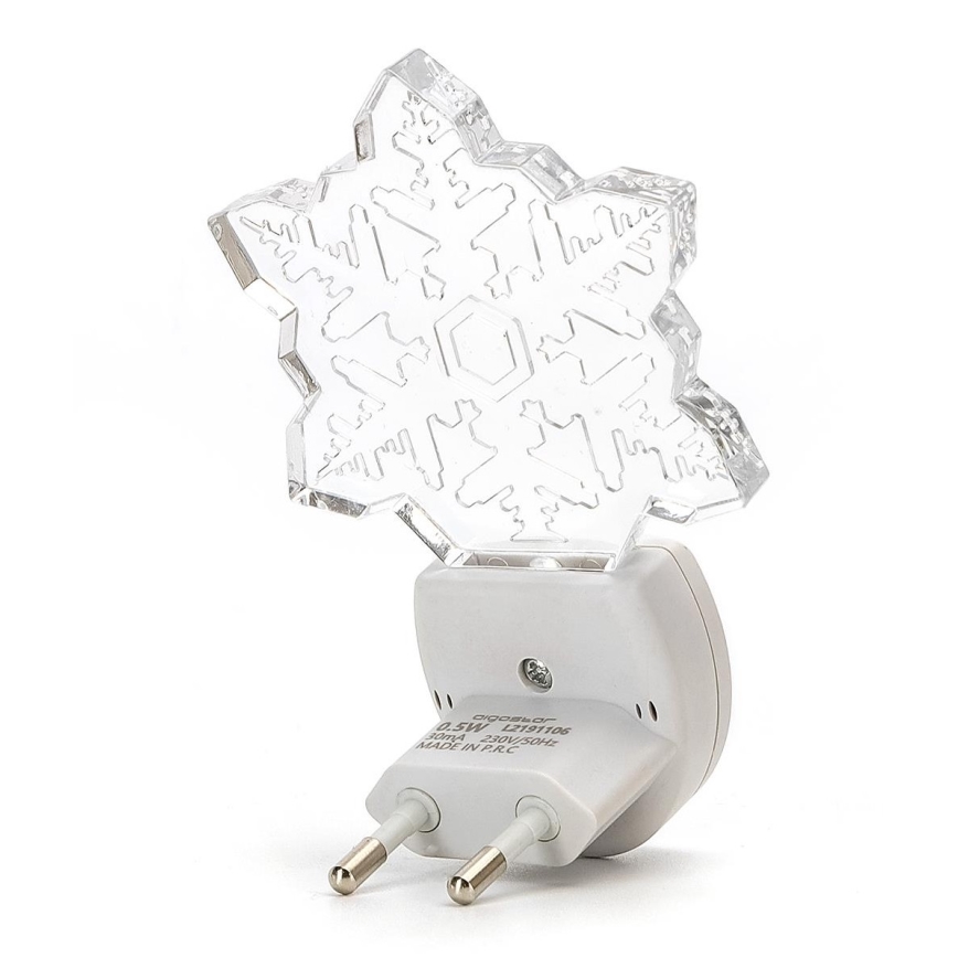 Aigostar - LED RGB Naktinė lemputė su prieblandos jutikliu LED/0,5W/230V snaigė