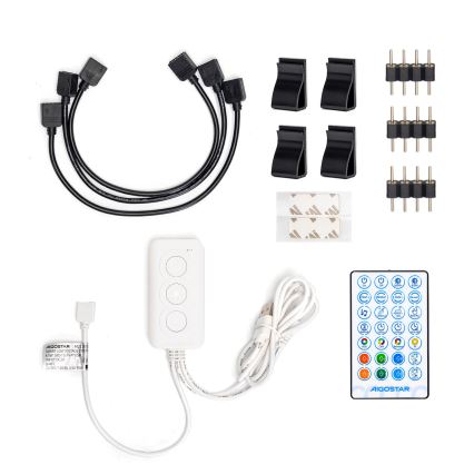 Aigostar - LED RGB išmanioji pritemdoma juostelė 4x0,5m LED/4,5W/5V Wi-Fi + nuotolinio valdymo pultas
