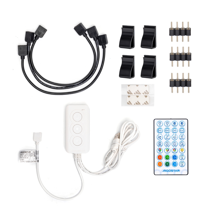 Aigostar - LED RGB išmanioji pritemdoma juostelė 4x0,5m LED/4,5W/5V Wi-Fi + nuotolinio valdymo pultas
