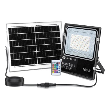 Aigostar - LED RGB Pritemdomas saulės prožektorius LED/150W/3,2V IP66 + nuotolinio valdymo pultas