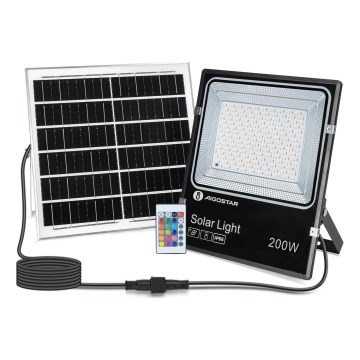 Aigostar - LED RGB Pritemdomas saulės prožektorius LED/200W/3,2V IP66 + nuotolinio valdymo pultas