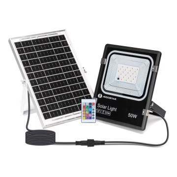 Aigostar - LED RGB Pritemdomas saulės prožektorius LED/50W/3,2V IP66 + nuotolinio valdymo pultas