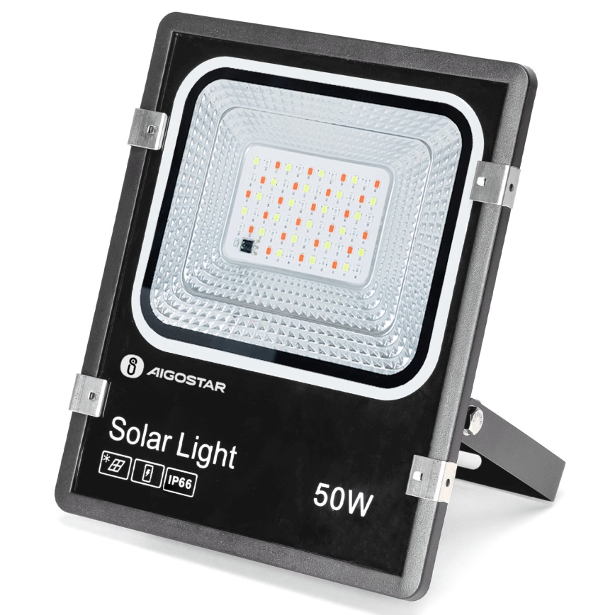 Aigostar - LED RGB Pritemdomas saulės prožektorius LED/50W/3,2V IP66 + nuotolinio valdymo pultas