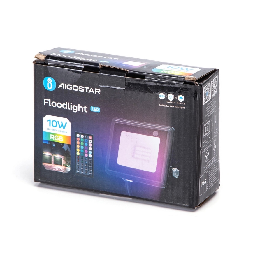 Aigostar - LED RGB prožektorius LED/10W/230V IP65 + nuotolinio valdymo pultas