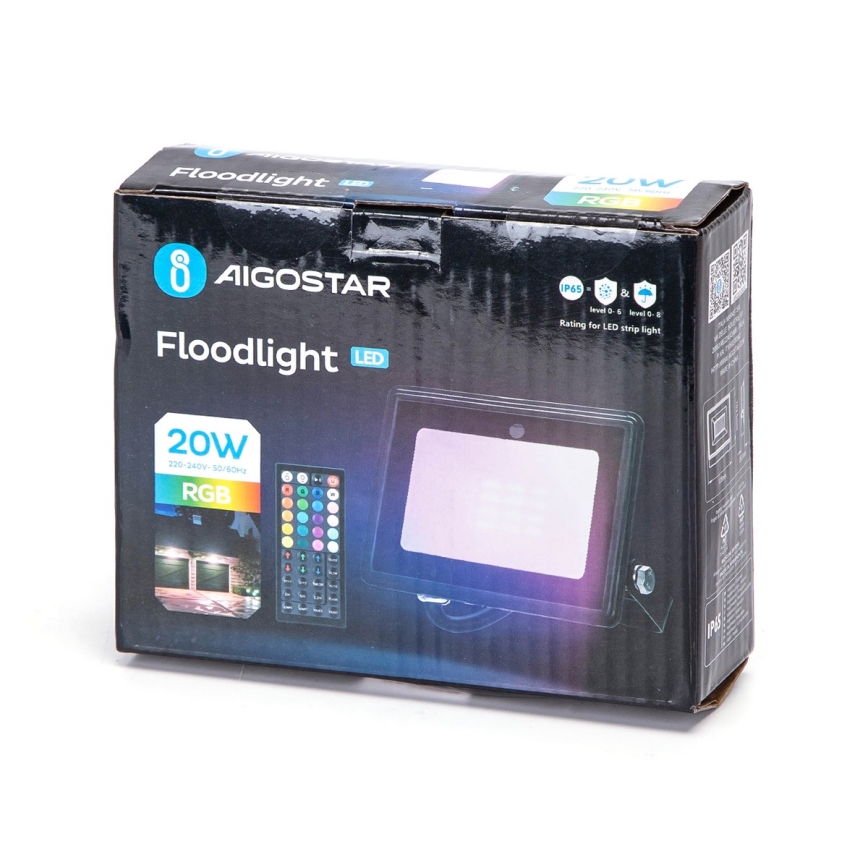 Aigostar - LED RGB prožektorius LED/20W/230V IP65 + nuotolinio valdymo pultas