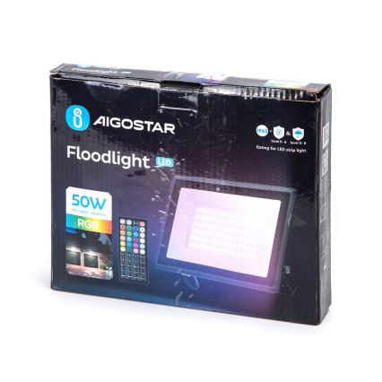 Aigostar - LED RGB prožektorius LED/50W/230V IP65 + nuotolinio valdymo pultas