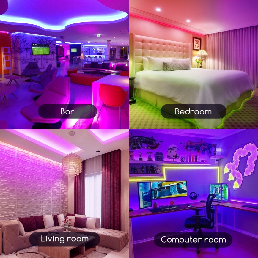 Aigostar - LED RGB Reguliuojama juosta 3m LED/24W/12/230V IP65 + valdymo pultas