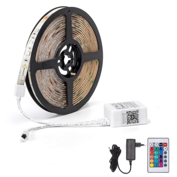 Aigostar - LED RGB reguliuojama juosta 6,5 m LED/16,5W/12/230V 3000K Wi-Fi