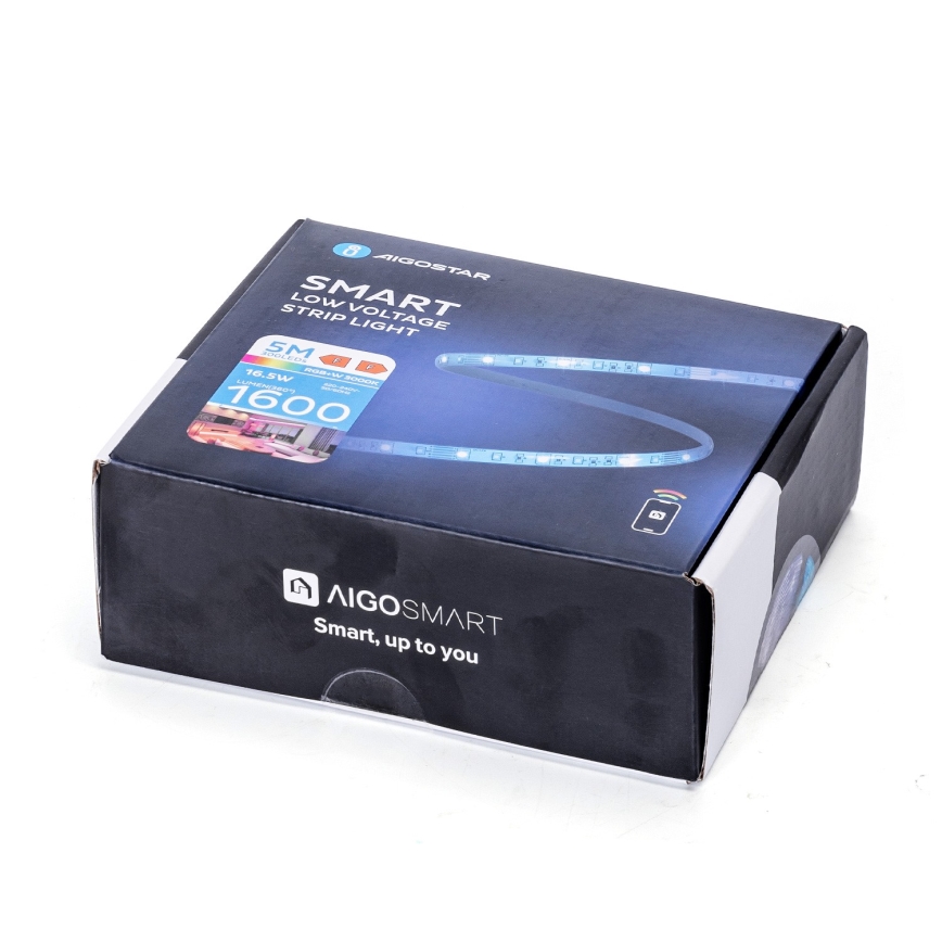 Aigostar - LED RGB reguliuojama juosta 6,5 m LED/16,5W/12/230V 3000K Wi-Fi