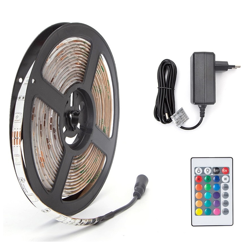 Aigostar - LED RGB Reguliuojama juostelė 5m LED/24W/12/230V IP65 + VP