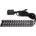 Aigostar - LED RGB reguliuojamos juostelės automobiliui LED/4,5W/5V + nuotolinis pultas