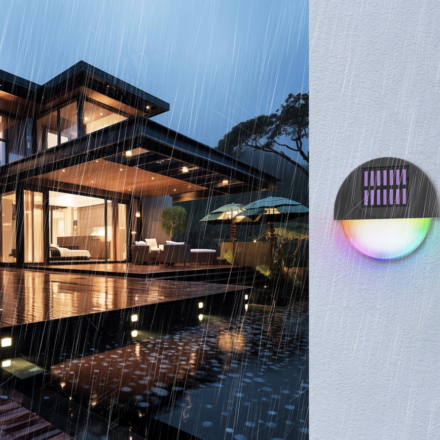 Aigostar - LED RGB Saulės energija įkraunamas sieninis šviestuvas LED/1W/1,2V juoda IP44