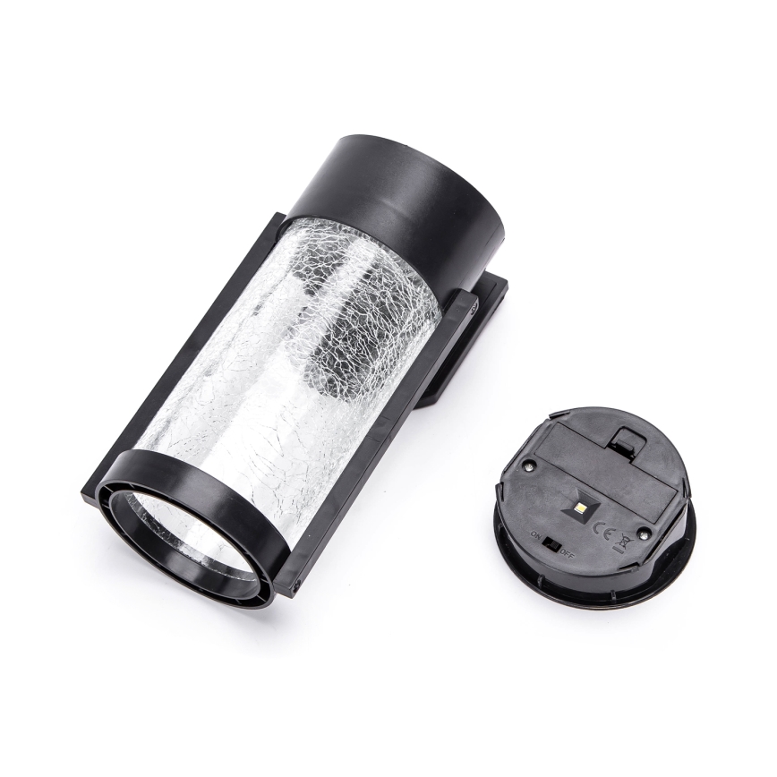 Aigostar - LED RGB Saulės energija įkraunamas sieninis šviestuvas LED/2W/1,2V juoda IP44