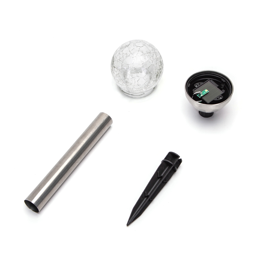 Aigostar - LED RGB saulės energija įkraunamas šviestuvas LED/0,006W/1,2V 37,8cm matinis chromas IP44