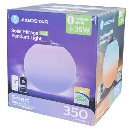 Aigostar - LED RGB Pritemdomas saulės sietynas MESH LED/35W/3,7V 8000 mAh 2700K-6500K IP65 diametras 50 cm