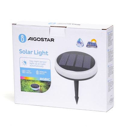 Aigostar - LED RGB šviestuvas, įkraunamas saulės energija LED/0,6W/3,7V IP65