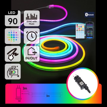 Aigostar - LED RGBICW Išmanioji lauko kalėdinė girlianda MESH 90xLED 3m IP44 + su nuotolinio valdymo pulteliu