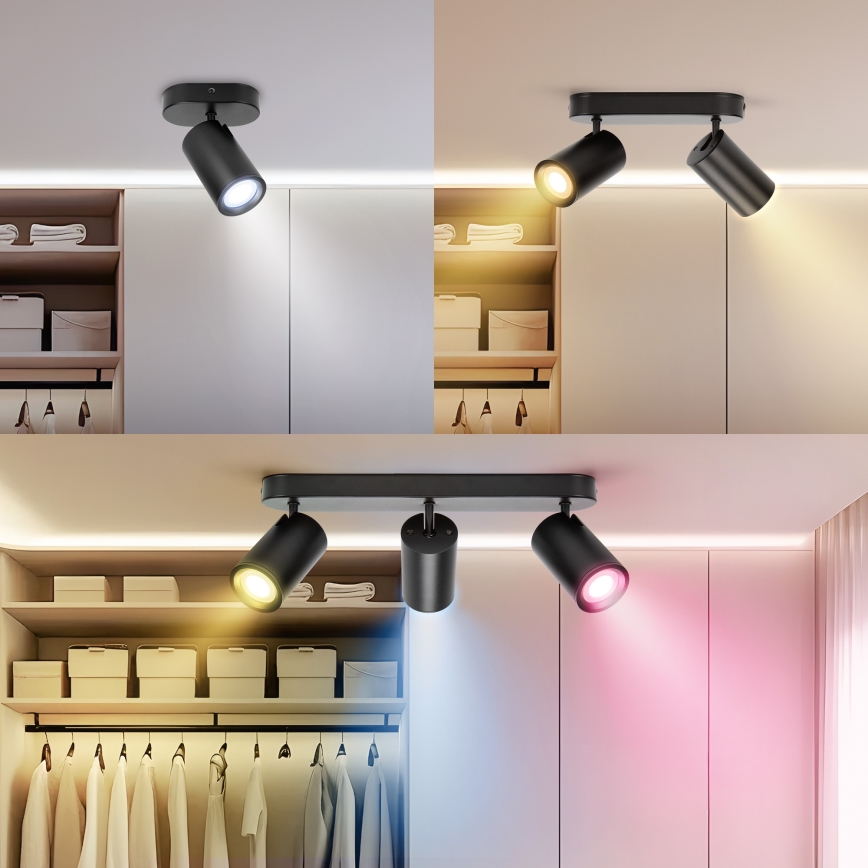 Aigostar - LED RGBW dimeriuojamas taškinis šviestuvas MESH 3xLED/4,9W/230V 2700-6500K baltas + su nuotoliniu pulteliu