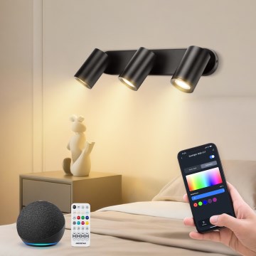 Aigostar - LED RGBW dimeriuojamas taškinis šviestuvas MESH 3xLED/4,9W/230V 2700-6500K baltas + su nuotoliniu pulteliu