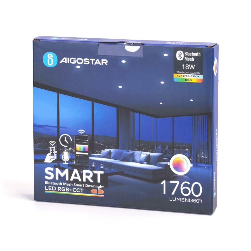 Aigostar - LED RGBW Pritemdomas įleidžiamas lubinis vonios šviestuvas MESH Išmanus LED/18W/230V 2700-6500K IP44
