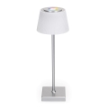 Aigostar - LED RGBW Lauko reguliuojama įkraunama stalinė lempa LED/4W/5V 3600mAh balta/matinis chromas IP54