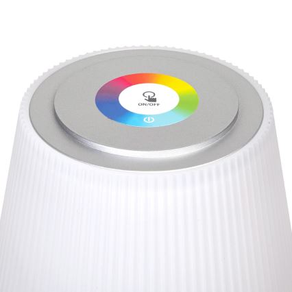 Aigostar - LED RGBW Pritemdoma įkraunama lauko lempa LED/4W/5V 3600mAh balta/matinis chromas IP54