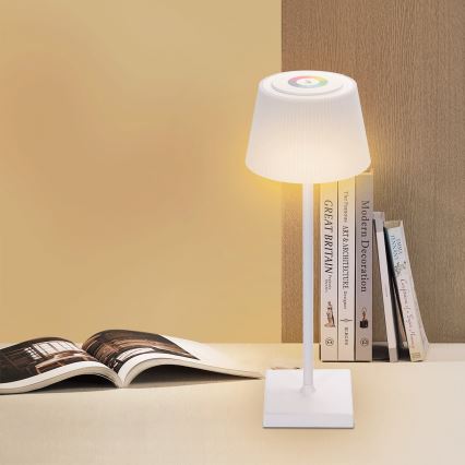Aigostar - LED RGBW Pritemdoma įkraunama lauko lempa LED/4W/5V 3600mAh balta IP54