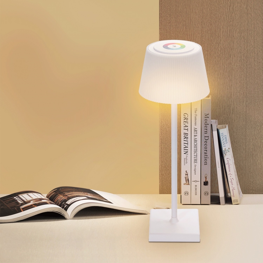 Aigostar - LED RGBW Pritemdoma įkraunama lauko lempa LED/4W/5V 3600mAh balta IP54