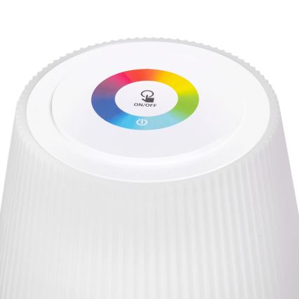 Aigostar - LED RGBW Pritemdoma įkraunama lauko lempa LED/4W/5V 3600mAh balta IP54