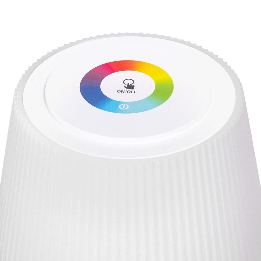 Aigostar - LED RGBW Pritemdoma įkraunama lauko lempa LED/4W/5V 3600mAh balta IP54