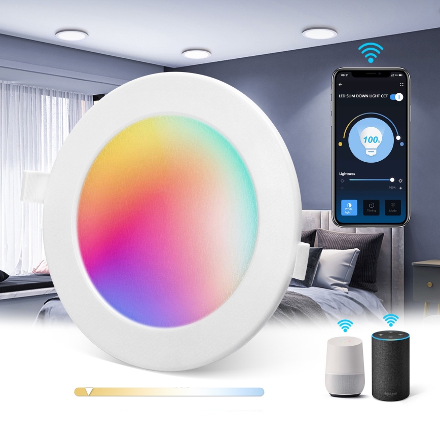 Aigostar - LED RGBW Pritemdomas įleidžiamas lubinis vonios šviestuvas MESH Išmanus LED/18W/230V 2700-6500K IP44
