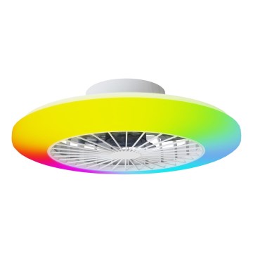 Aigostar - LED RGBW Pritemdomas lubinis šviestuvas su ventiliatoriumi LED/40W/230V 2700-6500K diametras 48,5 cm balta + nuotolinio valdymo pultas