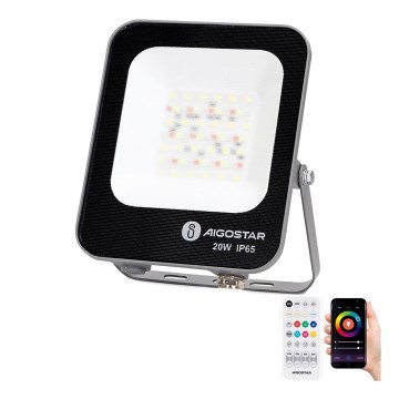 Aigostar - LED RGBW Pritemdomas prožektorius MESH Išmanus LED/20W/230V 6500K IP65 + nuotolinio valdymo pultas