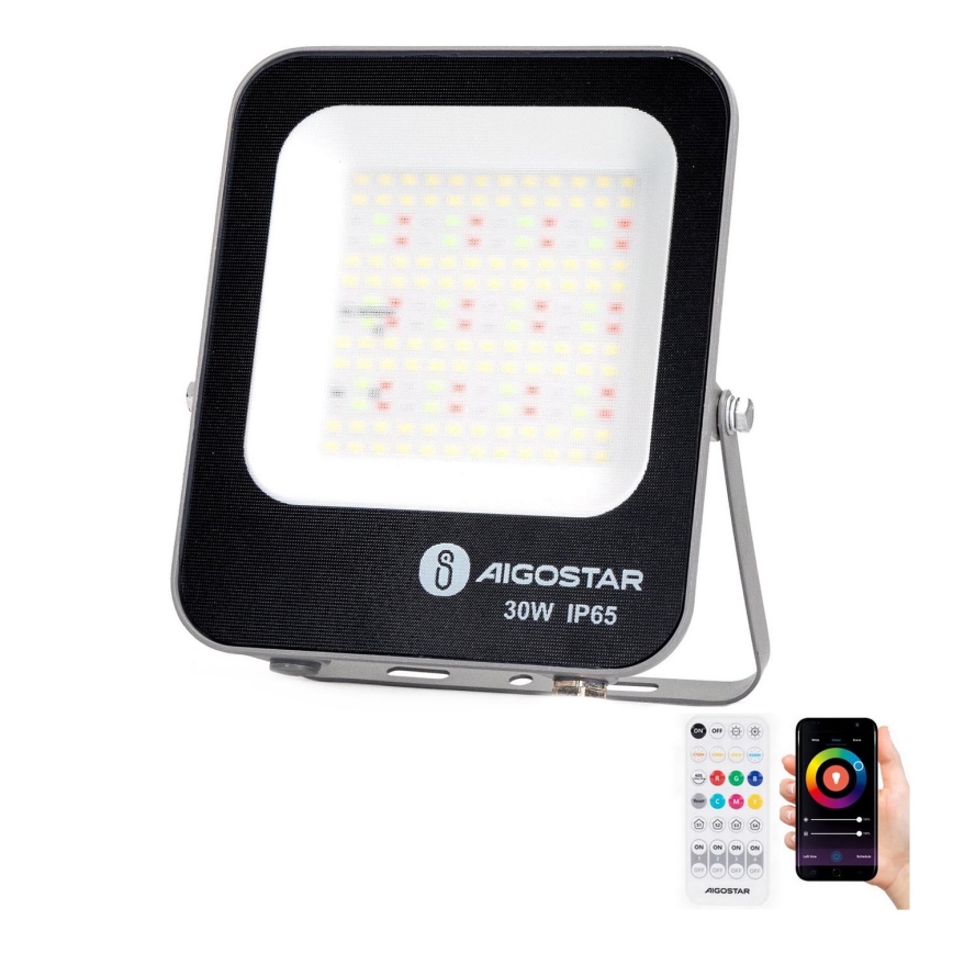 Aigostar - LED RGBW Pritemdomas prožektorius MESH Išmanus LED/30W/230V 6500K IP65 + nuotolinio valdymo pultas