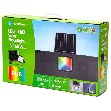 Aigostar - LED RGBW Pritemdomas saulės prožektorius LED/150W/3,4V IP66 + nuotolinio valdymo pultas